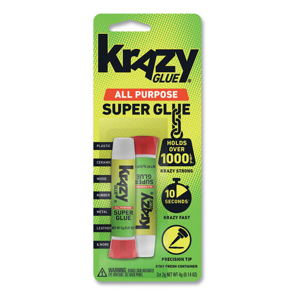 Krazy Glue® All Purpose Krazy Glue, 0.07 oz, Dries Clear, 2/Pack (EPIKG517) Pack of 2