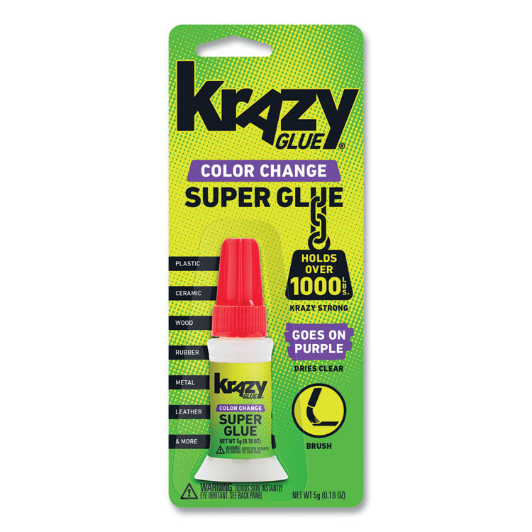 Krazy Glue® Color Change Brush On Glue, 0.18 oz, Dries Clear (EPIKG98848R) Each
