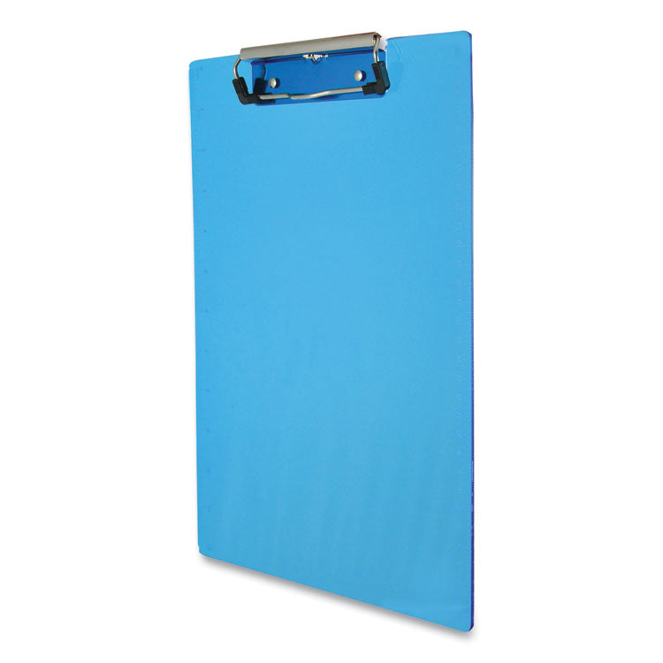 Saunders Acrylic Clipboard, 0.5" Clip Capacity, Holds 8.5 x 11 Sheets, Transparent Blue (SAU21567) Each