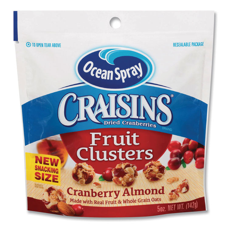 Ocean Spray® Craisins Fruit Clusters, Cranberry Almond, 5 oz Resealable Bag, 12/Carton (OCSOCE22963) Case of 12