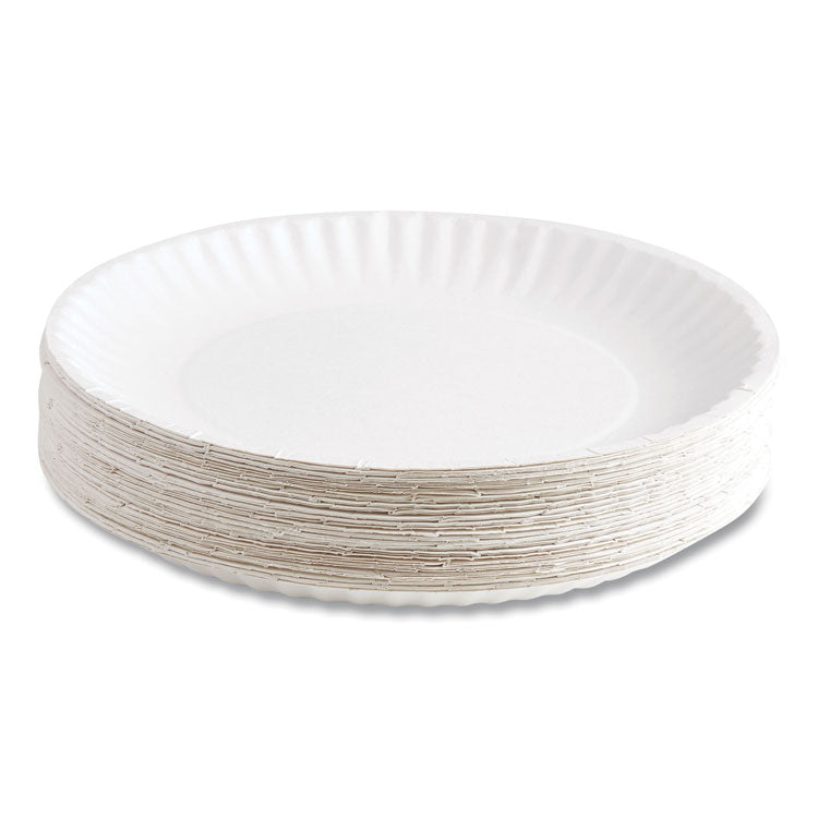 Perk™ Economy Paper Plates, 9" dia, White, 100/Pack (PRK721666)