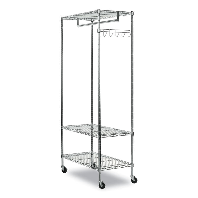 Alera® Wire Shelving Garment Rack, 40 Garments, 48w x 18d x 75h, Silver (ALEGR364818SR)