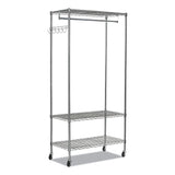 Alera® Wire Shelving Garment Rack, 40 Garments, 48w x 18d x 75h, Silver (ALEGR364818SR)