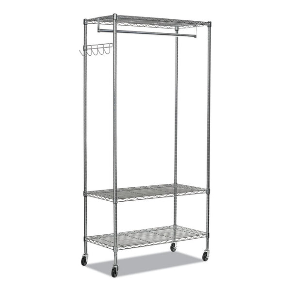 Alera® Wire Shelving Garment Rack, 40 Garments, 48w x 18d x 75h, Silver (ALEGR364818SR)