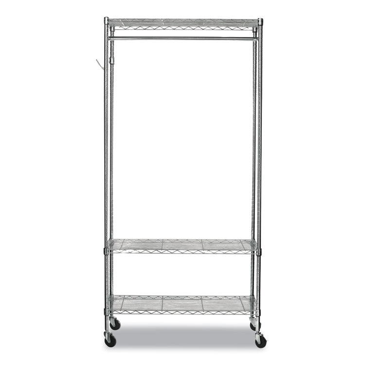 Alera® Wire Shelving Garment Rack, 40 Garments, 48w x 18d x 75h, Silver (ALEGR364818SR)