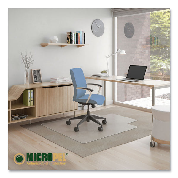 deflecto® Antimicrobial Chair Mat, Medium Pile Carpet, 48 x 36, Lipped, Clear (DEFCM14112AM)
