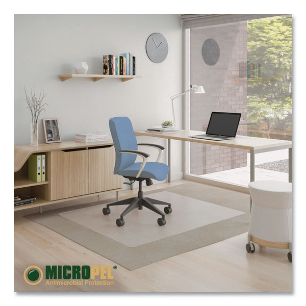 deflecto® Antimicrobial Chair Mat, Medium Pile Carpet, 60 x 46, Rectangular, Clear (DEFCM14442FAM)