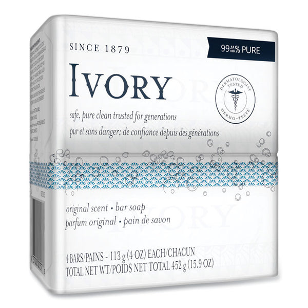 Ivory® Bar Soap, Original Scent, 4 oz, 4/Pack, 18 Packs/Carton (PGC82757) Case of 72