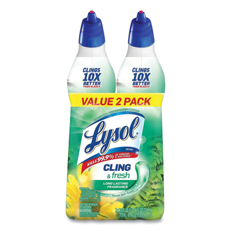 LYSOL® Brand Cling and Fresh Toilet Bowl Cleaner, Forest Rain Scent, 24 oz, 2/Pack (RAC98015PK)