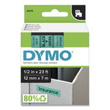 DYMO® D1 High-Performance Polyester Removable Label Tape, 0.5" x 23 ft, Black on Green (DYM45019)