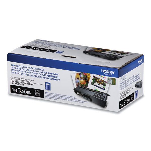 Brother TN336BK High-Yield Toner, 4,000 Page-Yield, Black (BRTTN336BK)