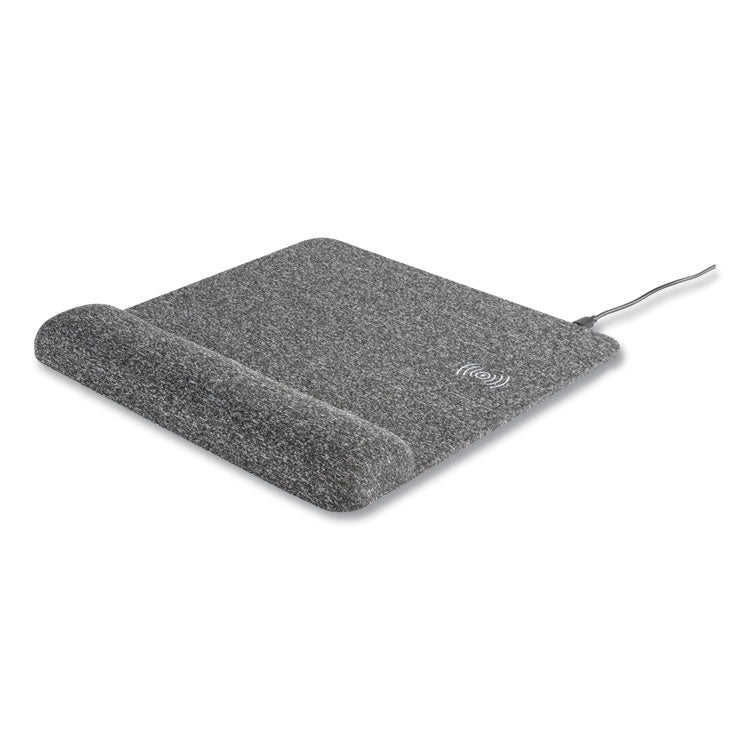 Allsop® Powertrack Plush Wireless Charging Mouse Pad with Wrist Rest, 11.8 x 11.6, Gray (ASP32304) Each