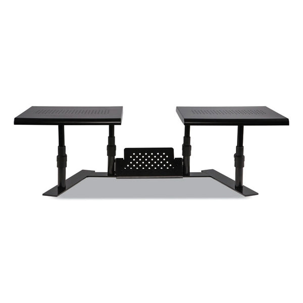 Allsop® Metal Art ErgoTwin Dual Monitor Stand, 25.6 to 33.1 x 12.6 x 6.2 to 8.6, Black, Supports 20 lb/Shelf (ASP31883) Each