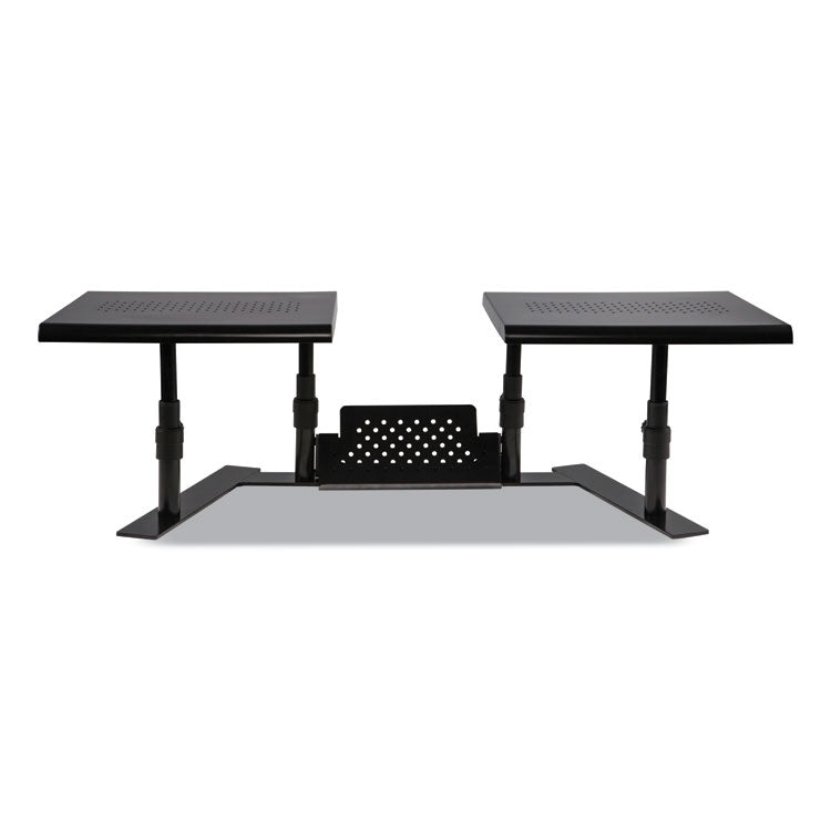 Allsop® Metal Art ErgoTwin Dual Monitor Stand, 25.6 to 33.1 x 12.6 x 6.2 to 8.6, Black, Supports 20 lb/Shelf (ASP31883) Each