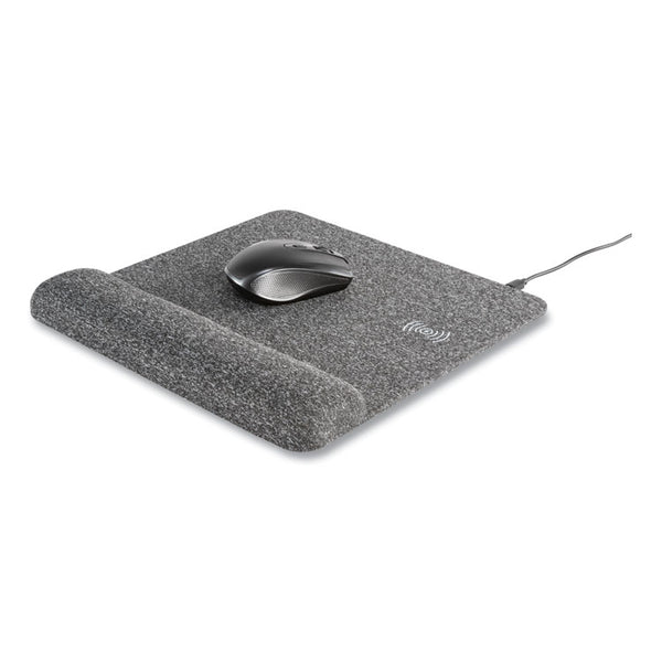 Allsop® Powertrack Plush Wireless Charging Mouse Pad with Wrist Rest, 11.8 x 11.6, Gray (ASP32304) Each