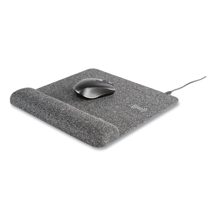 Allsop® Powertrack Plush Wireless Charging Mouse Pad with Wrist Rest, 11.8 x 11.6, Gray (ASP32304) Each