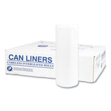 Inteplast Group High-Density Commercial Can Liners Value Pack, 60 gal, 12 microns, 38" x 58", Clear, 25 Bags/Roll, 8 Rolls/Carton (IBSVALH3860N14) 8 Rolls