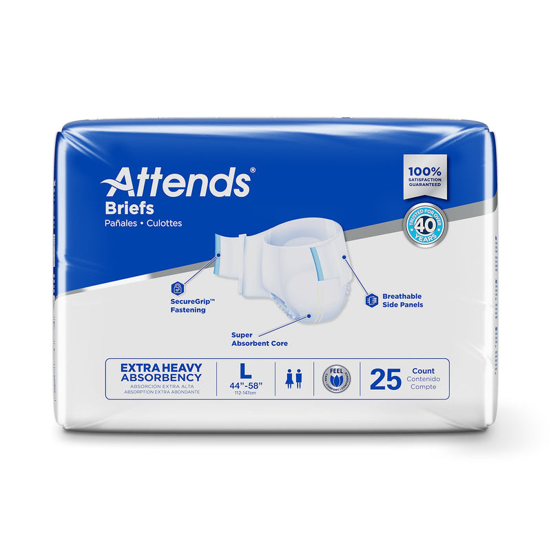 Attends® Care Advanced Unisex Adult Incontinence Brief Large Disposable Heavy Absorbency (1247853_CS) 100/CS