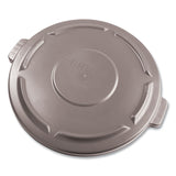 Rubbermaid® Commercial BRUTE Self-Draining Flat Top Lid, for 32 gal Round BRUTE Containers, 22.25" Diameter, Gray (RCP263100GY)
