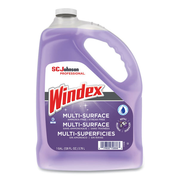 Windex® Non-Ammoniated Glass/Multi Surface Cleaner, Pleasant Scent, 128 oz Bottle, 4/CT (SJN697262)