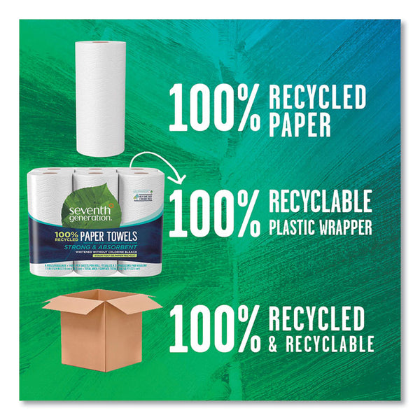 Seventh Generation® 100% Recycled Paper Kitchen Towel Rolls, 2-Ply, 11 x 5.4, 140 Sheets/Roll, 24 Rolls/Carton (SEV13731CT)