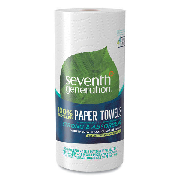 Seventh Generation® 100% Recycled Paper Kitchen Towel Rolls, 2-Ply, 11 x 5.4, 156 Sheets/Roll, 24 Rolls/Carton (SEV13722)