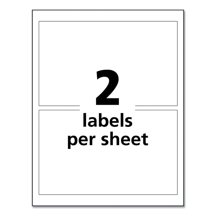 Avery® UltraDuty GHS Chemical Waterproof and UV Resistant Labels, 4.75 x 7.75, White, 2/Sheet, 50 Sheets/Pack (AVE60522)