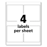 Avery® UltraDuty GHS Chemical Waterproof and UV Resistant Labels, 4 x 4, White, 4/Sheet, 50 Sheets/Pack (AVE60524)