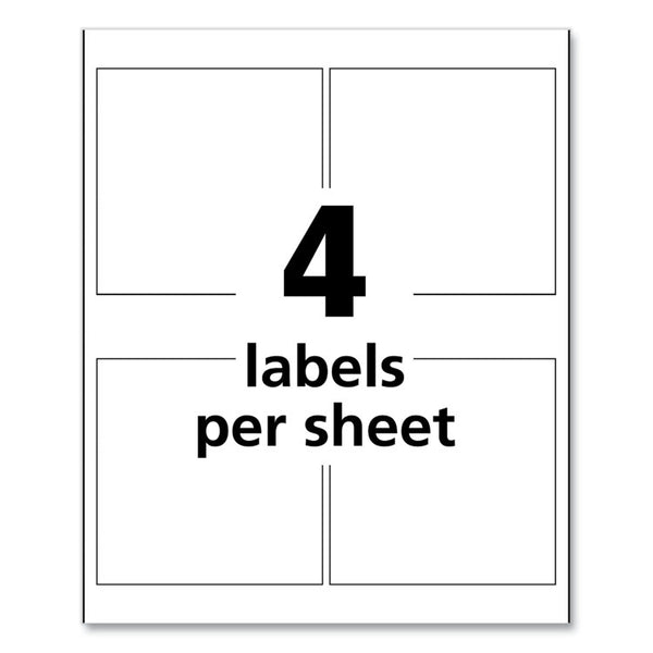 Avery® UltraDuty GHS Chemical Waterproof and UV Resistant Labels, 4 x 4, White, 4/Sheet, 50 Sheets/Pack (AVE60524)