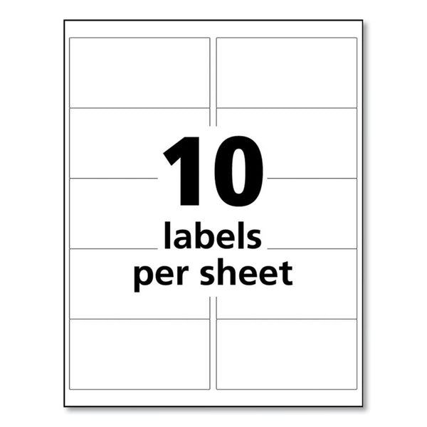 Avery® UltraDuty GHS Chemical Waterproof and UV Resistant Labels, 2 x 4, White, 10/Sheet, 50 Sheets/Pack (AVE60525)
