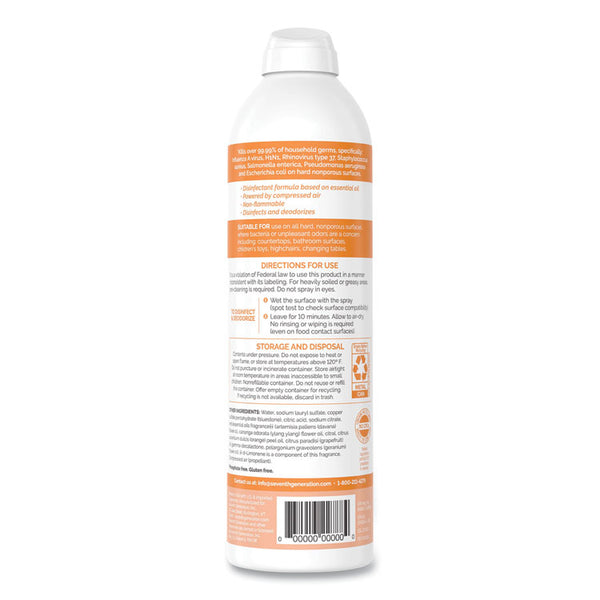 Seventh Generation® Disinfectant Sprays, Fresh Citrus/Thyme, 13.9 oz, Spray Bottle, 8/Carton (SEV22980)