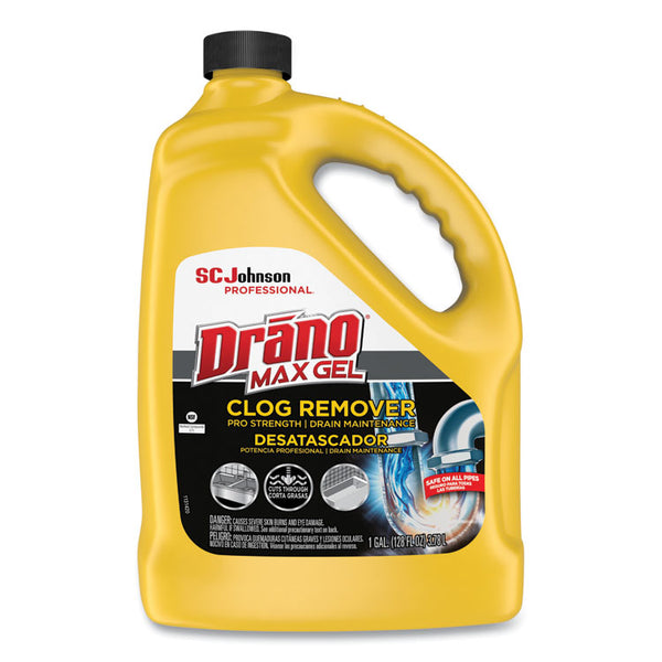 Drano® Max Gel Clog Remover, Bleach Scent, 128 oz Bottle (SJN696642EA)