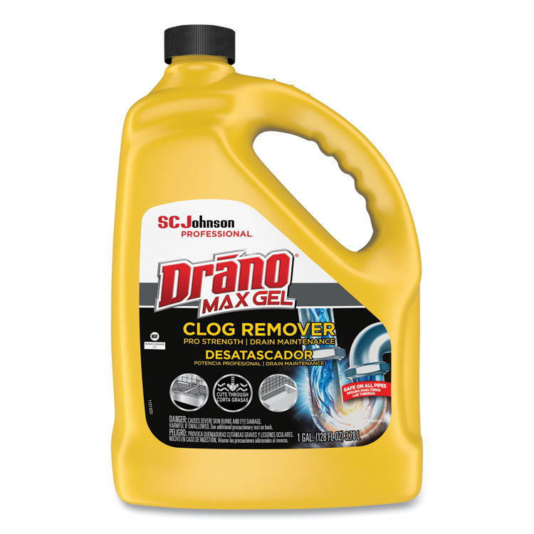 Drano® Max Gel Clog Remover, Bleach Scent, 128 oz Bottle, 4/Carton (SJN696642) Case of 6