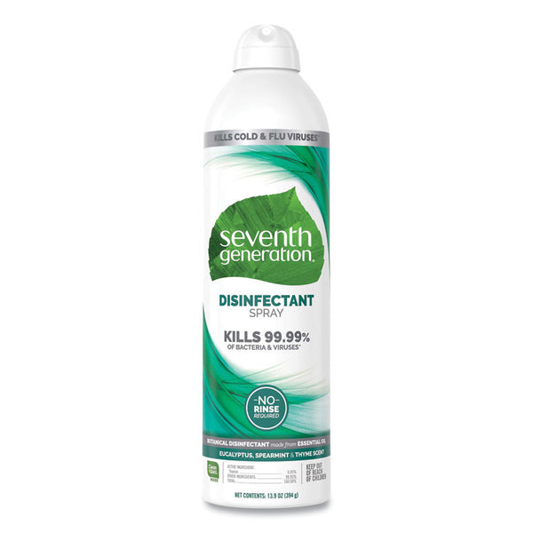 Seventh Generation® Disinfectant Sprays, Eucalyptus/Spearmint/Thyme, 13.9 oz Spray Bottle, 8/Carton (SEV22981)