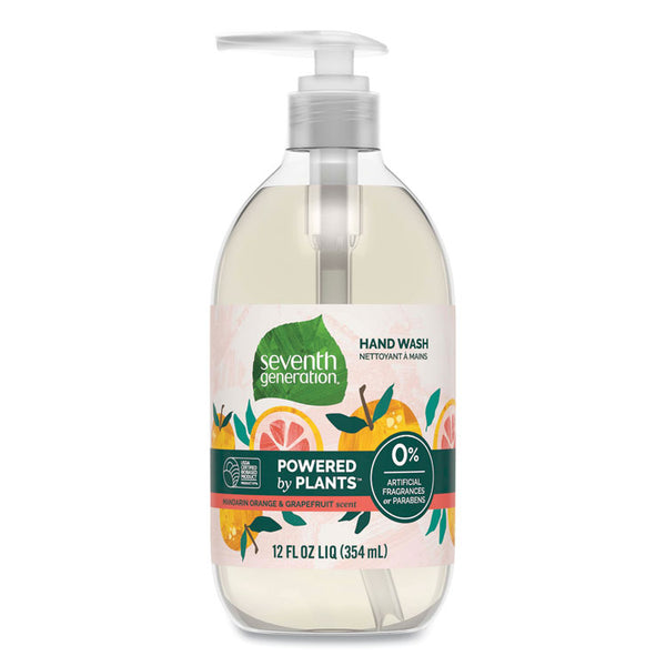 Seventh Generation® Natural Hand Wash, Mandarin Orange and Grapefruit, 12 oz Pump Bottle, 8/Carton (SEV22925CT)