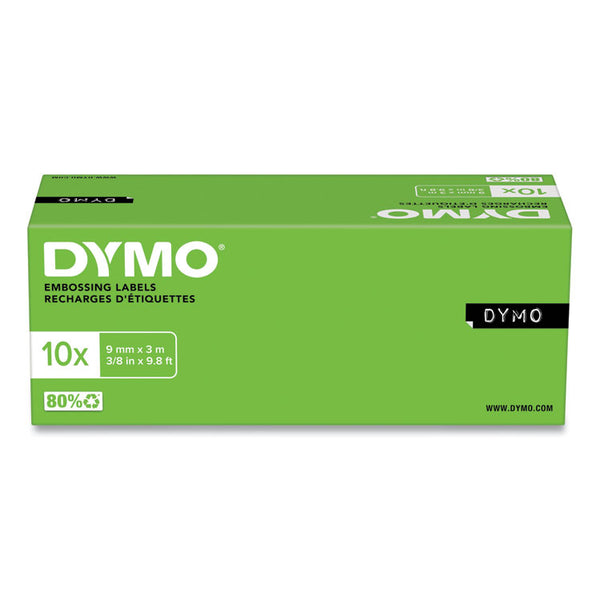 DYMO® Self-Adhesive Glossy Labeling Tape for Embossers, 0.37" x 9.8 ft Roll, Black (DYM520109)