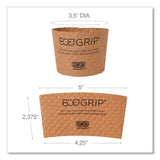 Eco-Products® EcoGrip Hot Cup Sleeves - Renewable and Compostable, Fits 12, 16, 20, 24 oz Cups, Kraft, 1,300/Carton (ECOEG2000)