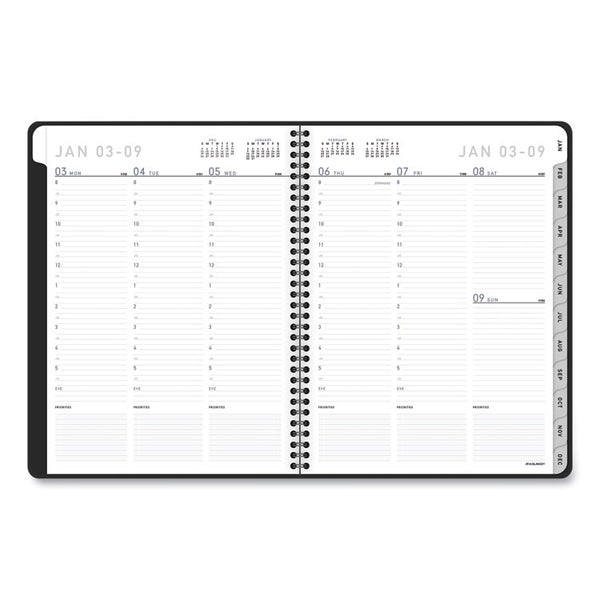 AT-A-GLANCE® Contemporary Lite Weekly/Monthly Planner, 11 x 8.25, Black Simulated Leather Cover, 12-Month (Jan to Dec): 2024 (AAG7095XL05)