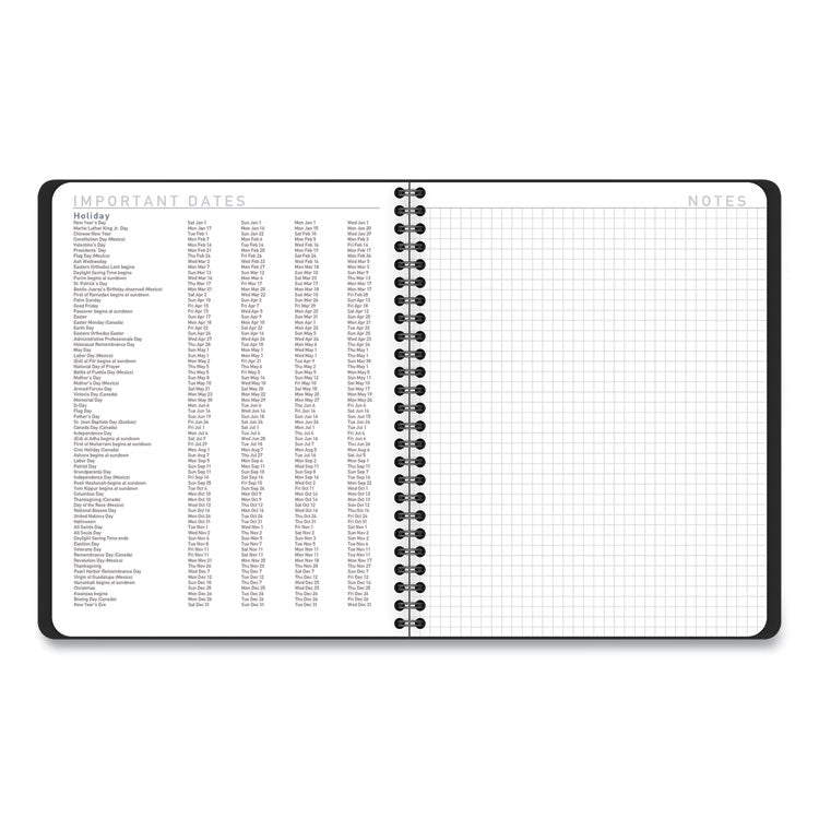 AT-A-GLANCE® Contemporary Lite Weekly/Monthly Planner, 8.75 x 7, Black Simulated Leather Cover, 12-Month (Jan to Dec): 2024 (AAG7054XL05)