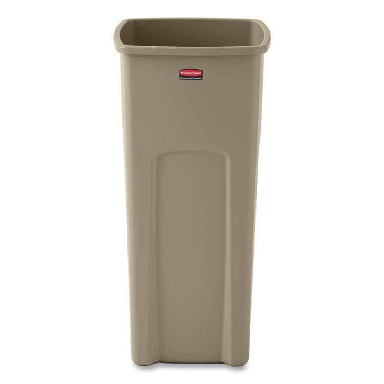 Rubbermaid® Commercial Untouchable Square Waste Receptacle, 23 gal, Plastic, Beige (RCP356988BG) Each