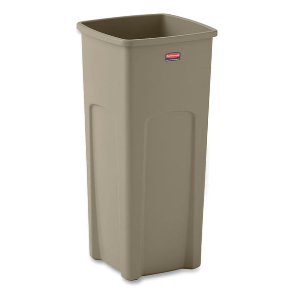 Rubbermaid® Commercial Untouchable Square Waste Receptacle, 23 gal, Plastic, Beige (RCP356988BG)