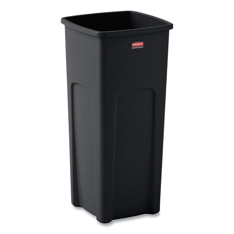 Rubbermaid® Commercial Untouchable Square Waste Receptacle, 23 gal, Plastic, Black (RCP356988BK) Each