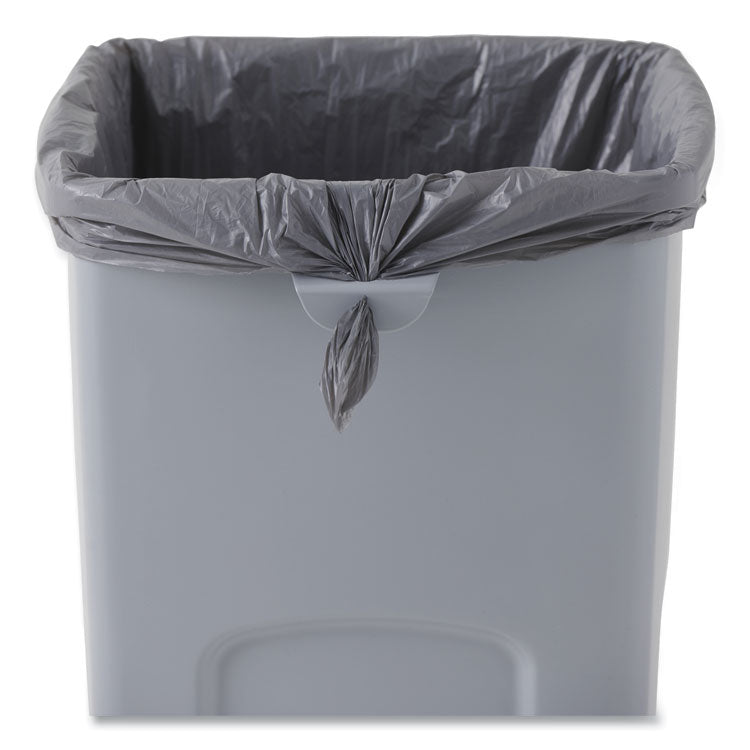 Rubbermaid® Commercial Untouchable Square Waste Receptacle, 23 gal, Plastic, Gray (RCP356988GY)