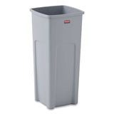 Rubbermaid® Commercial Untouchable Square Waste Receptacle, 23 gal, Plastic, Gray (RCP356988GY) Each