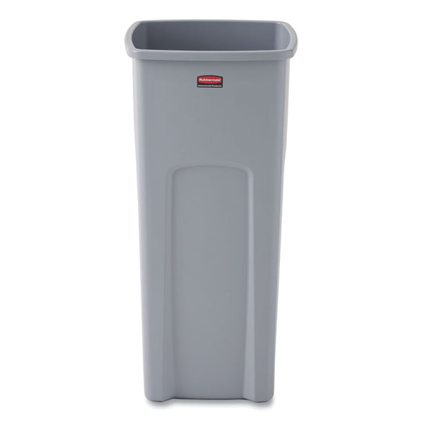 Rubbermaid® Commercial Untouchable Square Waste Receptacle, 23 gal, Plastic, Gray (RCP356988GY) Each