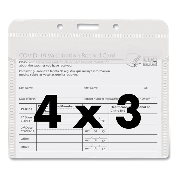 Advantus PVC-Free Badge Holders, Horizontal, Clear 4.5" x 4" Holder, 4.13" x 3.13" Insert, 50/Pack (AVT75603) Pack of 25