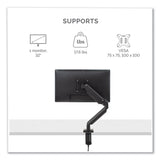 Fellowes® Platinum Series Single Monitor Arm, For 30" Monitors, 360 deg Rotation, 180 deg Tilt, 360 deg Pan, Black, Supports 20 lb (FEL8043301)