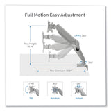 Fellowes® Platinum Series Single Monitor Arm, For 27" Monitors, 360 deg Rotation, 45 deg Tilt, 180 deg Pan, Silver, Supports 20 lb (FEL8056401) Each