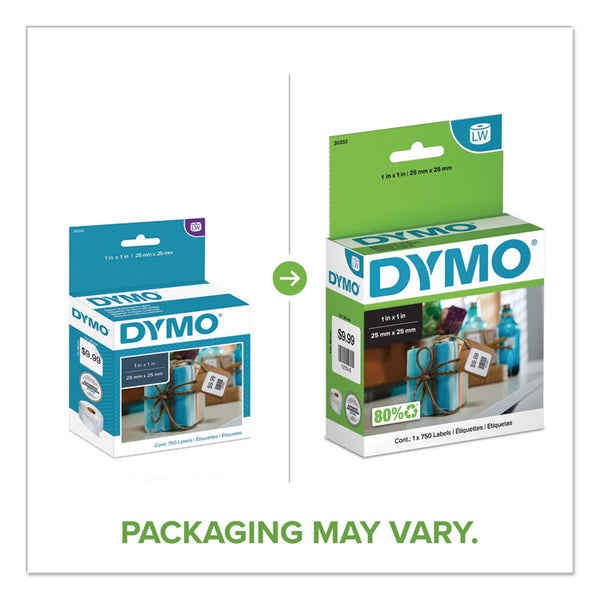 DYMO® LabelWriter Multipurpose Labels, 1" x 1", White, 750 Labels/Roll (DYM30332)