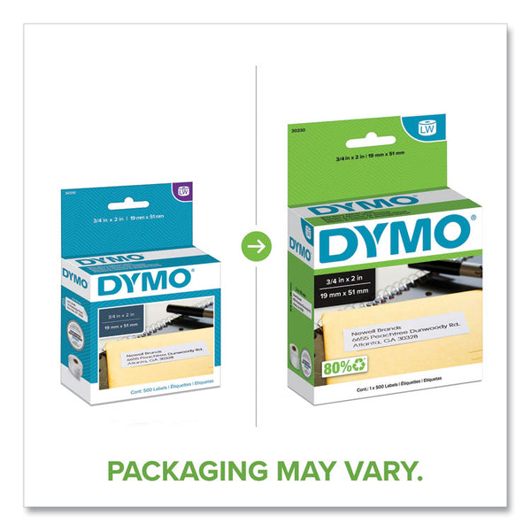 DYMO® LabelWriter Return Address Labels, 0.75" x 2", White, 500 Labels/Roll (DYM30330)